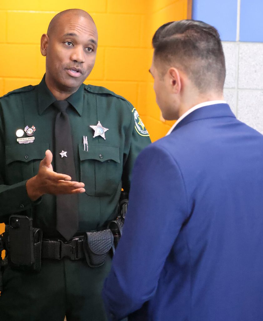 Recruiter speaking to civilian