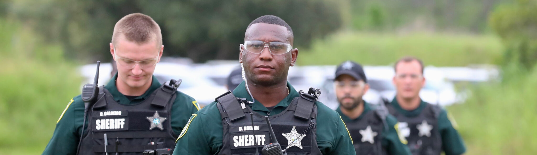 Deputies Walking toward the camera