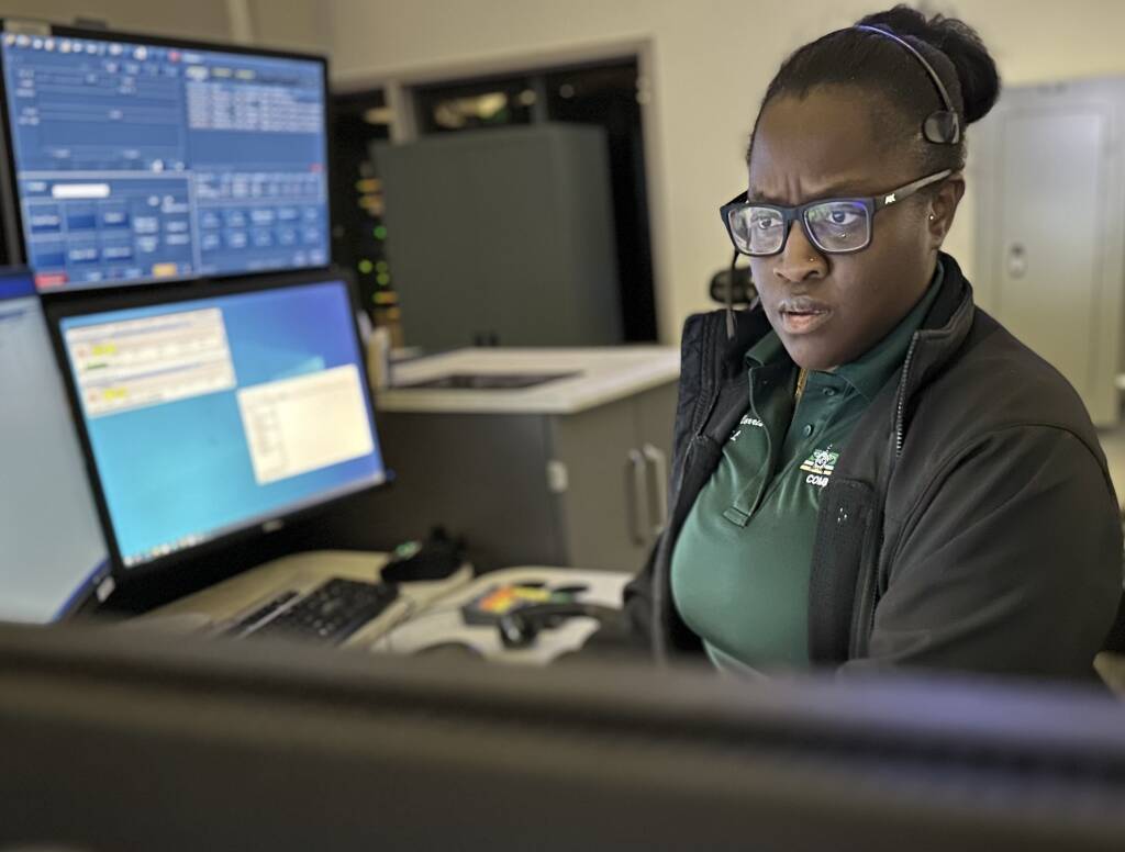 Dispatch employee handling an intense call